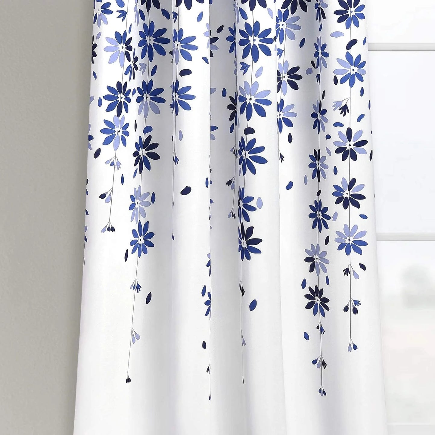 Alishomtll Falling Flower Kitchen Curtain Valance Rod Pocket Light Filtering Window Drapes ,18"L x 52"W