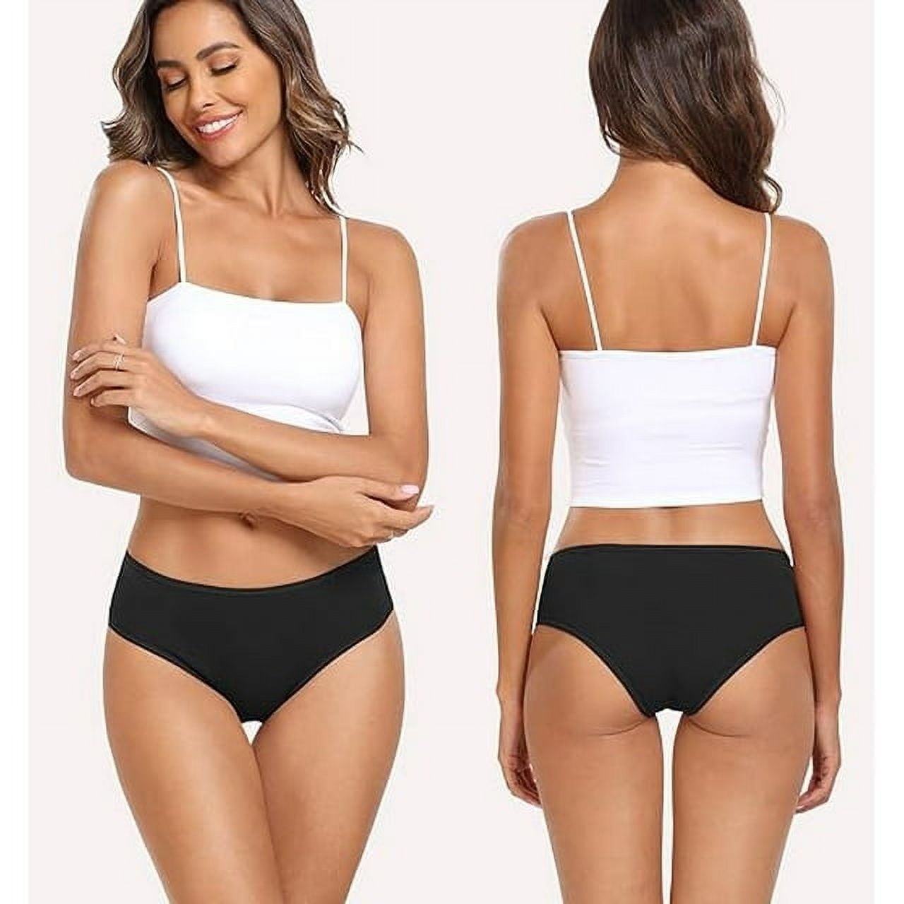 Sunm Boutique Women's Underwear Cotton Hipster Panties Low Rise Briefs Soft Strench Breathable Ladies Bikini Underwear 6 Pack