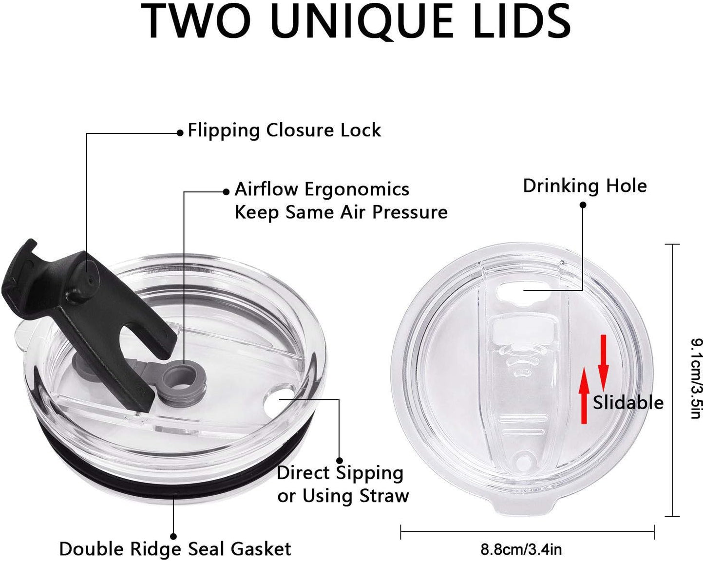 Gingprous 2 Pack 20 oz Mr and Mrs Stainless Steel Travel Tumblers Set with Lids Straws , Vacuum Insulated Tumblers , Black&White