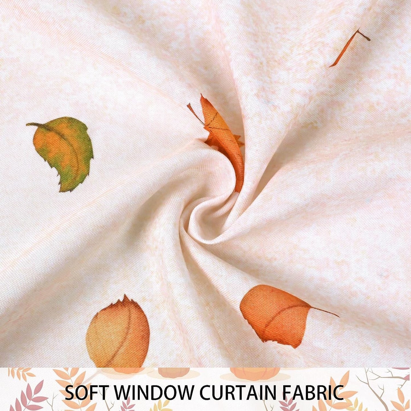 Alishomtll Fall Kitchen Curtains Thanksgiving Valance Fall Pumpkins Rod Pocket Window Treatment, 52W" x 18L", 1 Panel