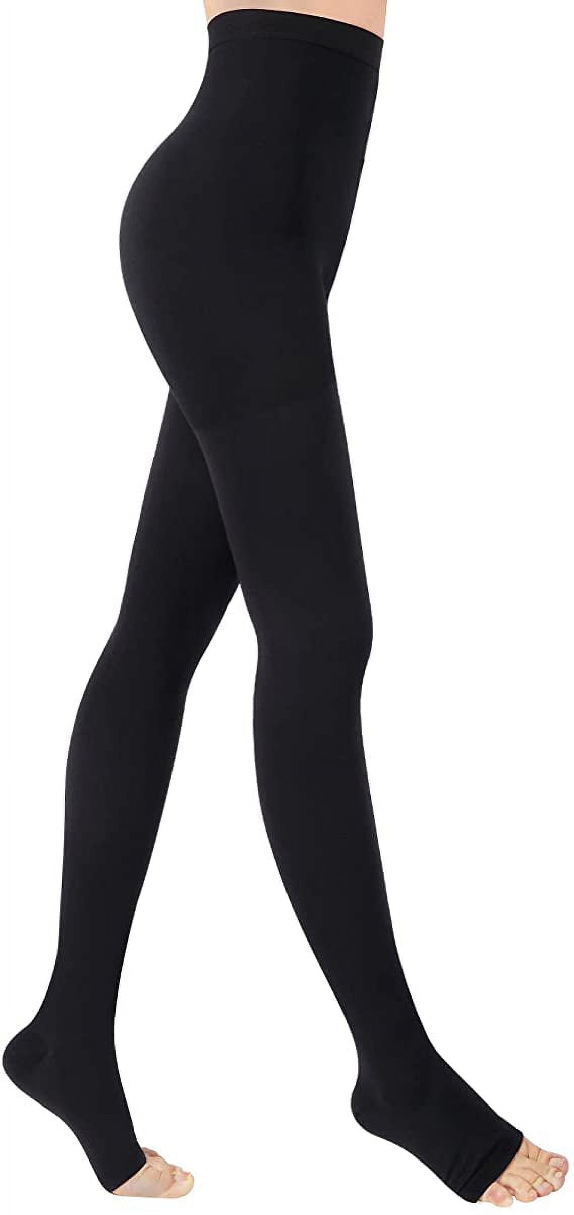 1 Pair Wukang Medical Compression Pantyhose 20-32mmHg Beige M Size Nylon Compression Stockings for Women & Men