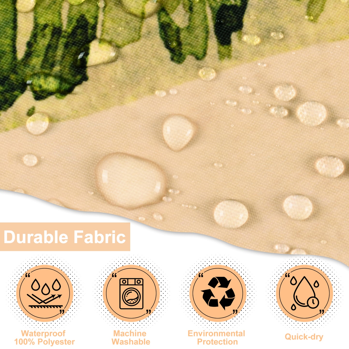 FRAMICS 16 Pc Rustic Bear Shower Curtain Sets with Rugs, Farmhouse Country Cabin Bathroom Sets, Brown Deer Waterproof Fabric Shower Curtain with 12 Hooks and Toilet Rugs