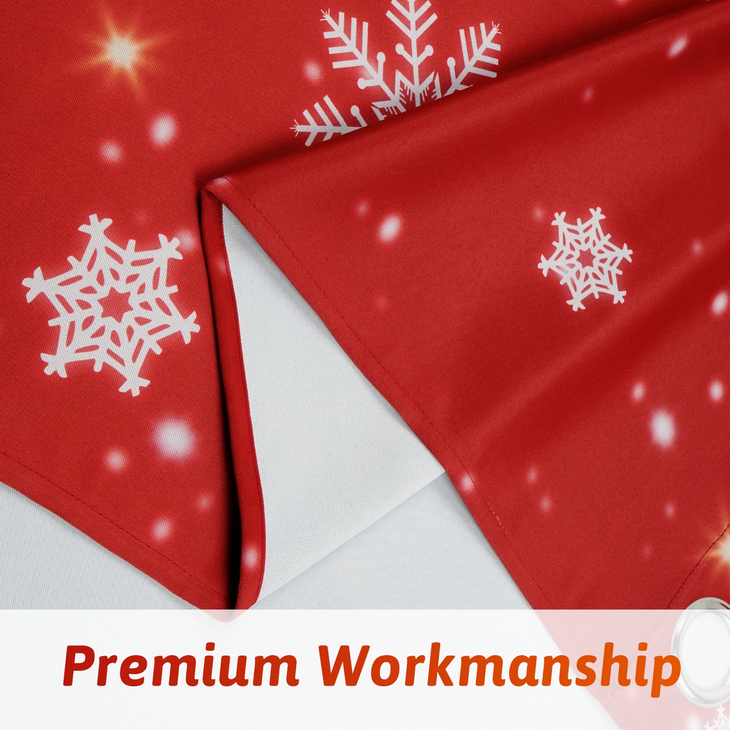 Alishomtll Christmas Blackout Curtains Snowflake Room Darkening Grommet Window Drapes for Living Room , 52" x63", Red, Set of 2 Panels