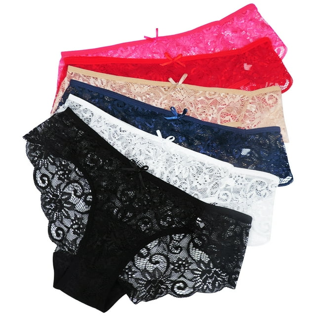 Sunm Boutique Lace Panties Cotton Underwear for Women Plus Size Cheeky Panties for women Hipster 6 pack