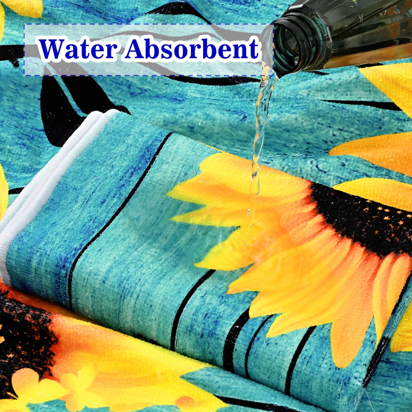 Alishomtll Rustic Country Sunflower Bath Towels 3Pcs Bathroom Towels Sets Include Bath Towel, Hand Towel and Washcloth,Butterfly Floral Print