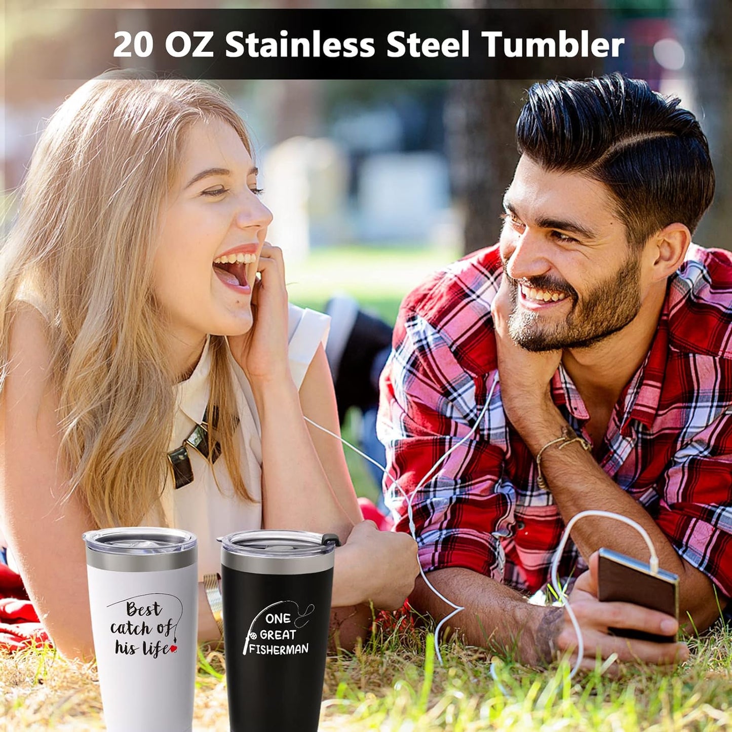 Gingprous 20 oz Stainless Steel Tumblers with Lids Straws, Double Wall Travel Tumblers, Vacuum Insulated Tumblers, Insulated Coffee Cup for Hot and Cold Drinks, Black and White