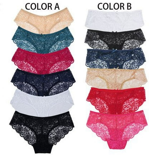 Sunm Boutique Lace Panties Cotton Underwear for Women Plus Size Cheeky Panties for women Hipster 6 pack