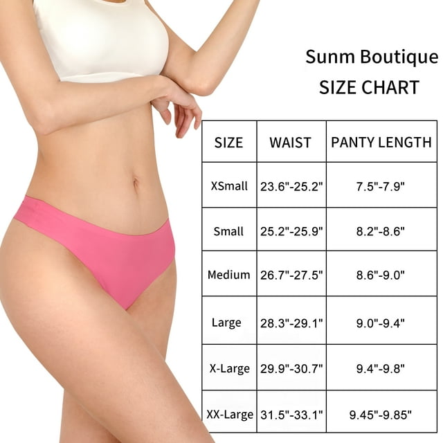 Sunm Boutique Seamless Thongs for Women No Show Thongs Nylon Stretch Thong Panties Underwear 10 pack
