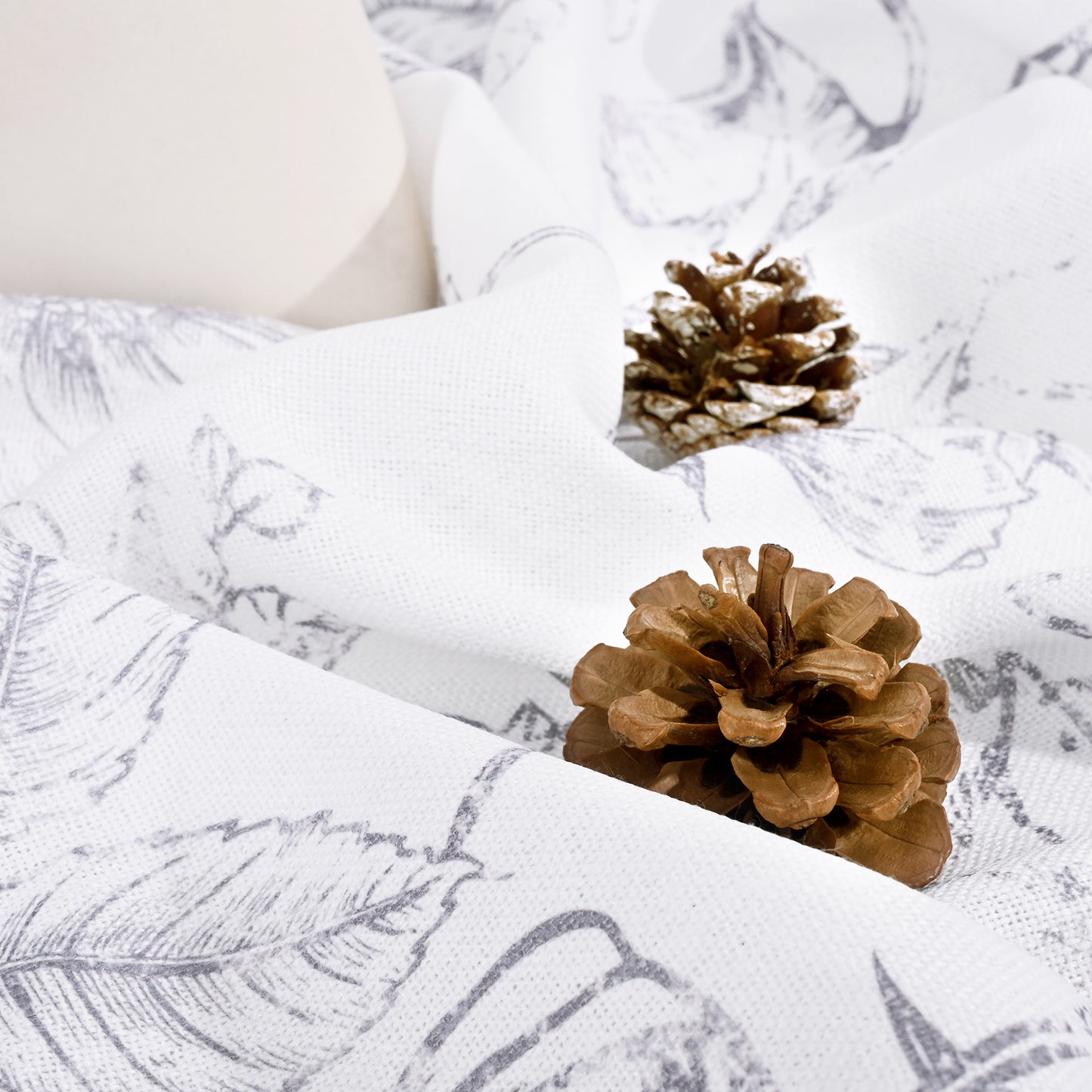 Alishomtll Floral Curtains Linen Farmhouse Curtains for Living Room Country Curtains Grommet Top Semi Sheer Curtains Light Filtering ,2 Panels