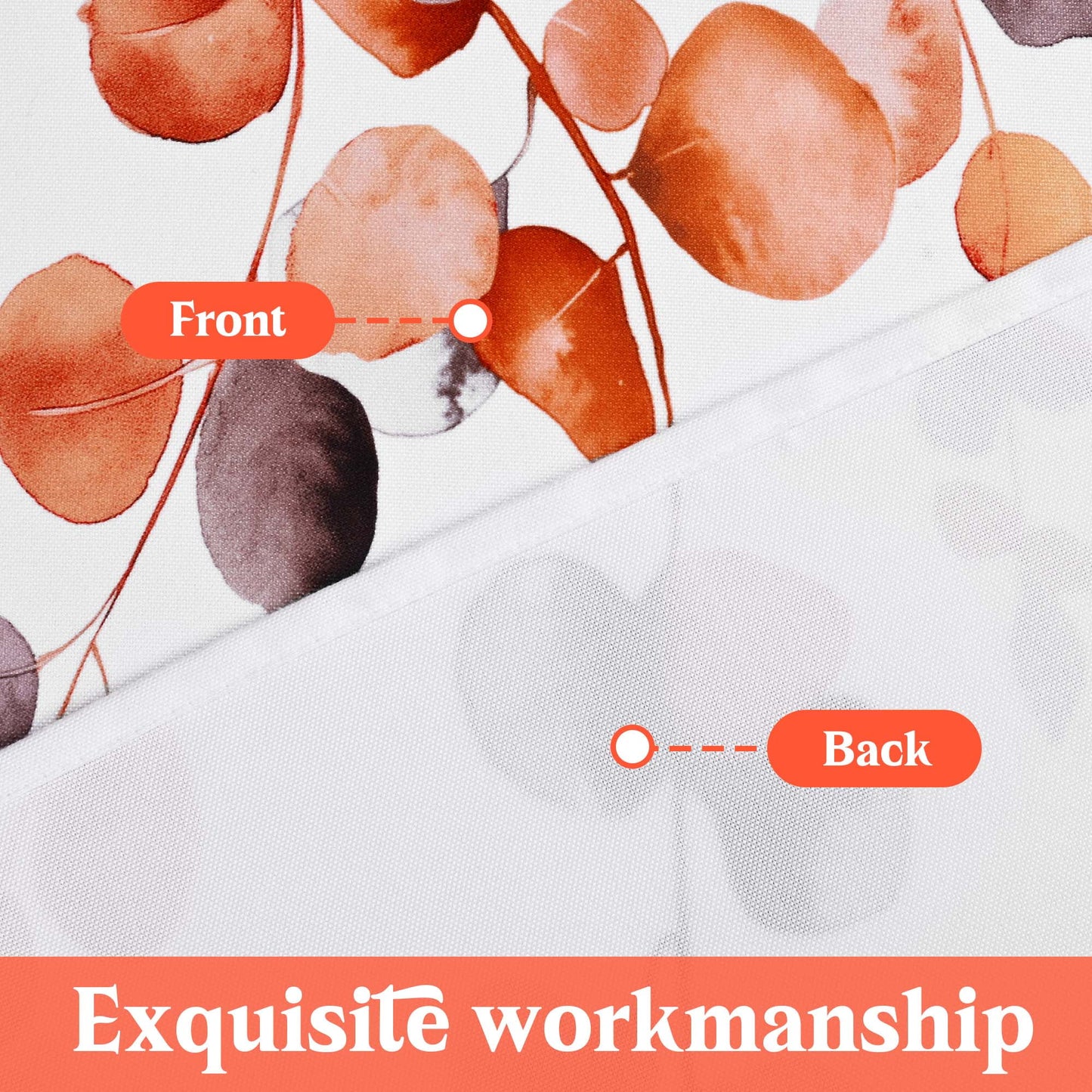 Alishomtll Fall Autumn Valance Curtains for Living Room Bedroom Kitchen Windows Grey Orange Watercolor Leaves Print ,52 x 18 inch,Rod Pocket