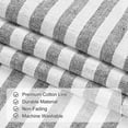 Alishomtll Stripe Kitchen Curtains 8 Button Linen Cotton Window Curtains Sets 24 Inches Long ,Rod Pocket
