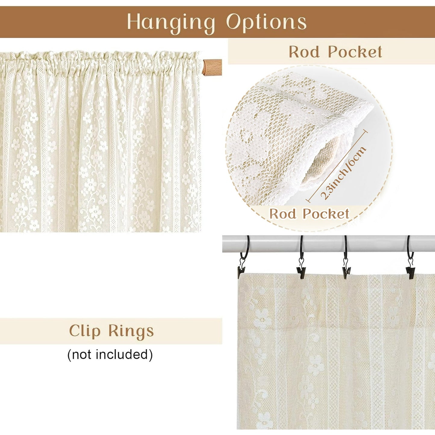 Alishomtll Beige Linen Curtains with Lace Sheer 84 Inches Long, Double Layer Light Filtering Window Drapes for Bedroom Living Room,W52 X L84,2 Panels
