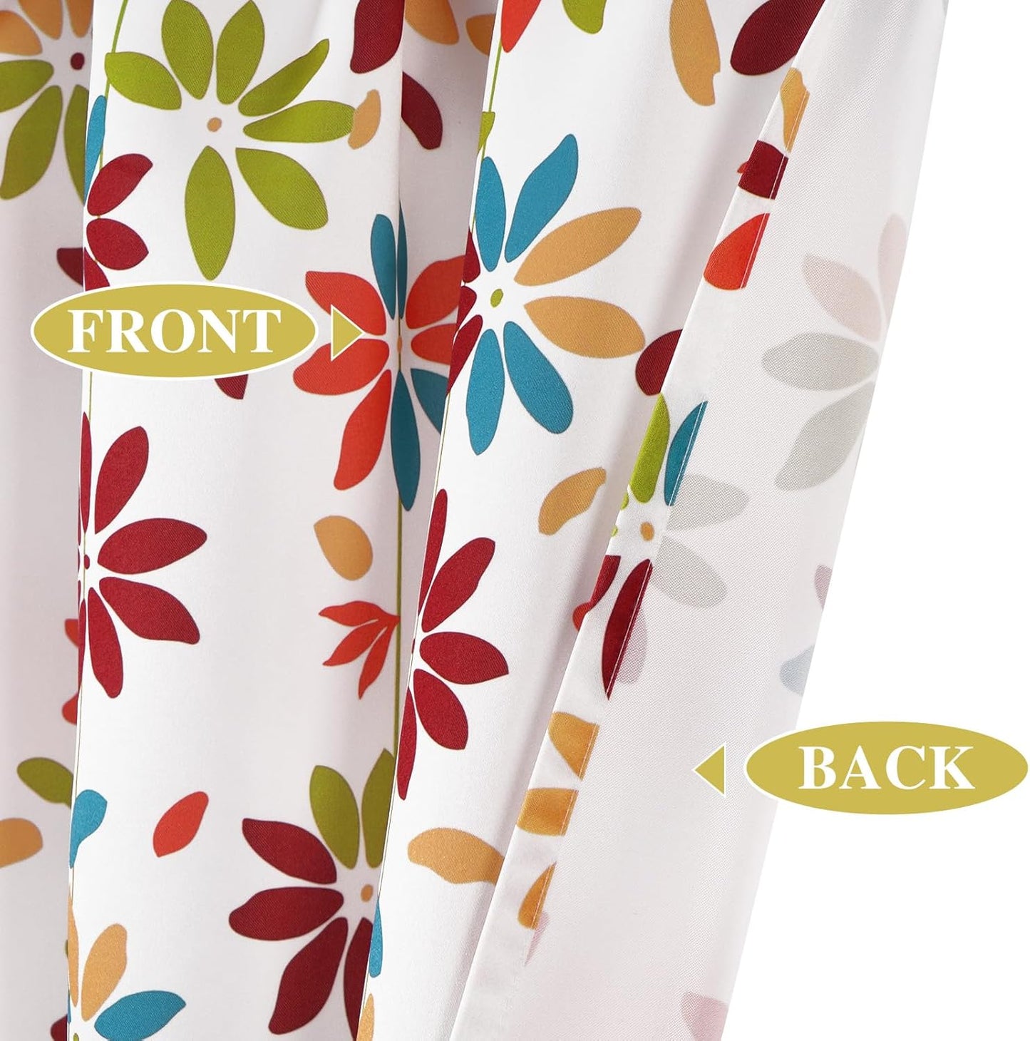 Alishomtll Falling Flower Kitchen Curtains Sets Tier Light Filtering Small Window Drapes Rod Pocket ,26"Wx36"L,2 Panels,Orange