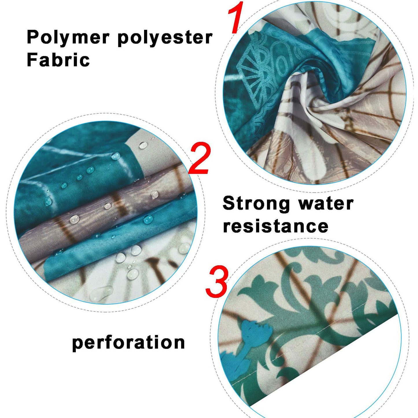 FRAMICS Sea Turtle Shower Curtain and Rug Sets, 16 Pc Blue Ocean Creature Landscape Bathroom Sets, Waterproof Fabric Shower Curtain with 12 Hooks and Toilet Rugs
