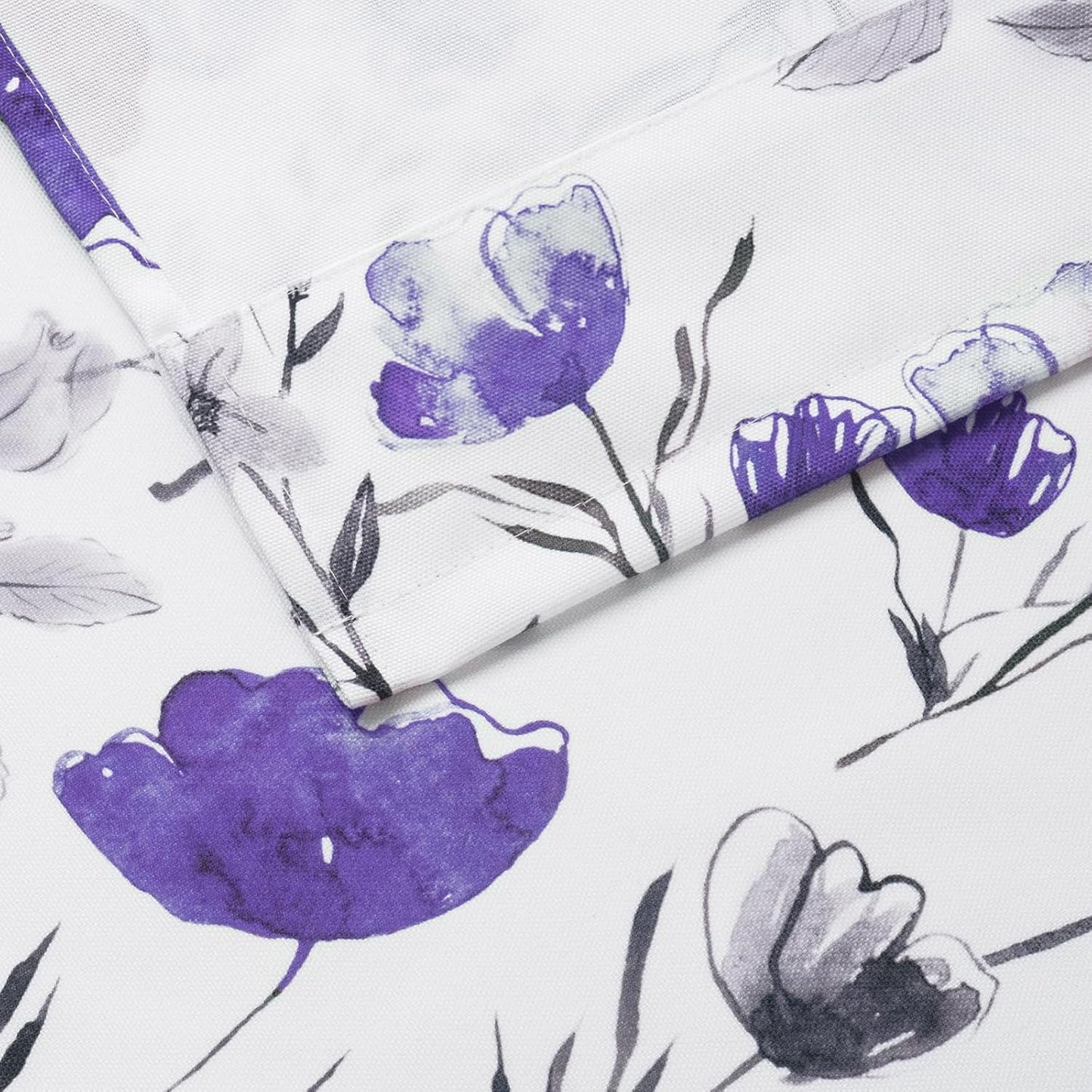 Alishomtll Kitchen Curtains Valances Swags for Windows Purple Floral Printed Window Drapes, 61" W x 36"