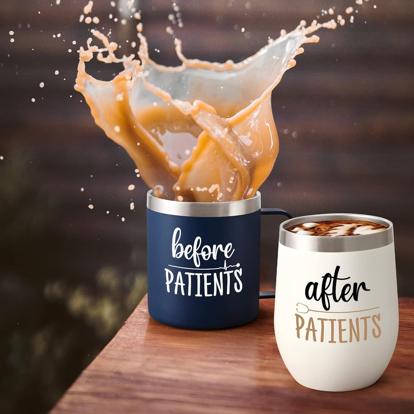 Gingprous Doctor Gifts for Men, Before Patients, After Patients Set, Nurse Graduation Gift, Gifts for Doctors, Assistants, Dentists, Therapist, Nurse Mug & Tumbler, Dentist Gift, 12oz Nurse Week Gift