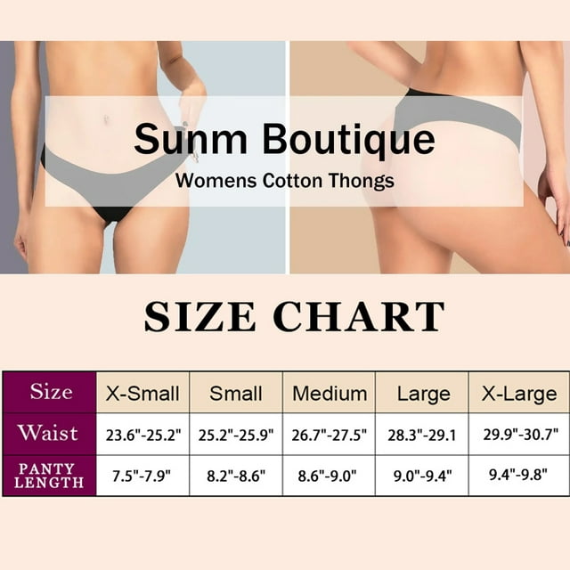 Sunm Boutique Cotton Underwear for Wome Thongs Underwear Bikini Panties Black 16 Pack