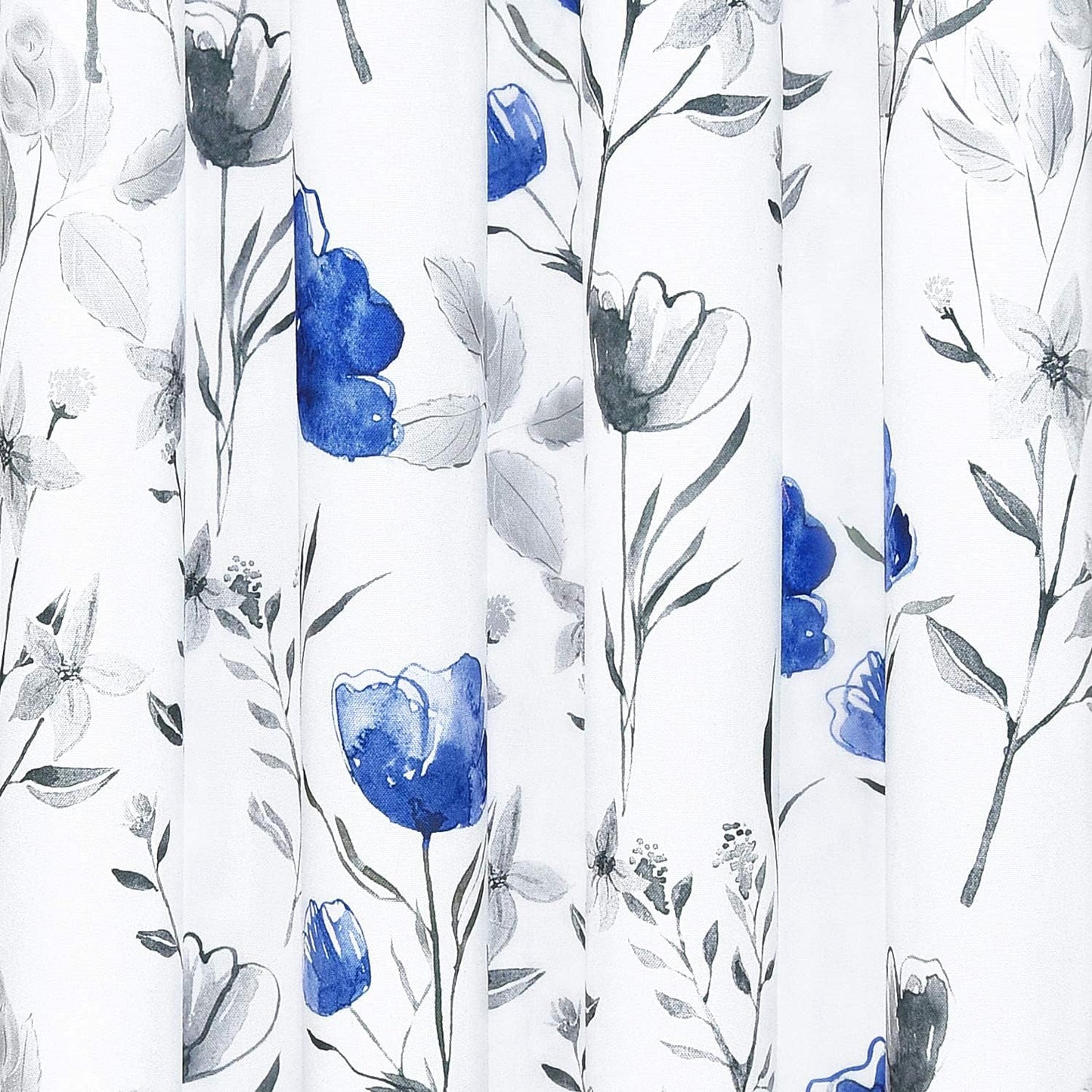 Alishomtll Flower Print Rod Pocket Kitchen Curtain Valance, Blue ,52W" x 18L", 1 Panel