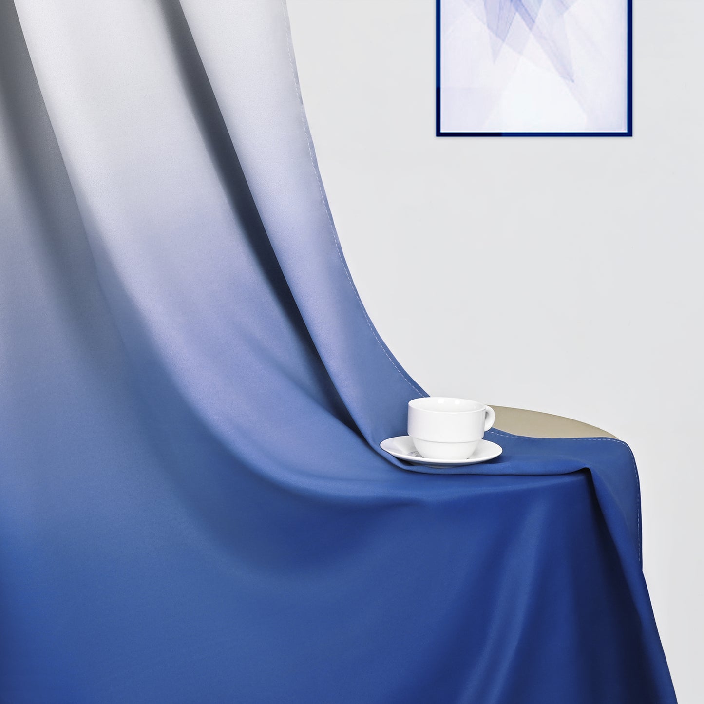 Alishomtll Room Darkening Blue Blackout Curtains Grommet Window Drapes for Living Room Bedroom ,2 Panels of 52" W x 63" L