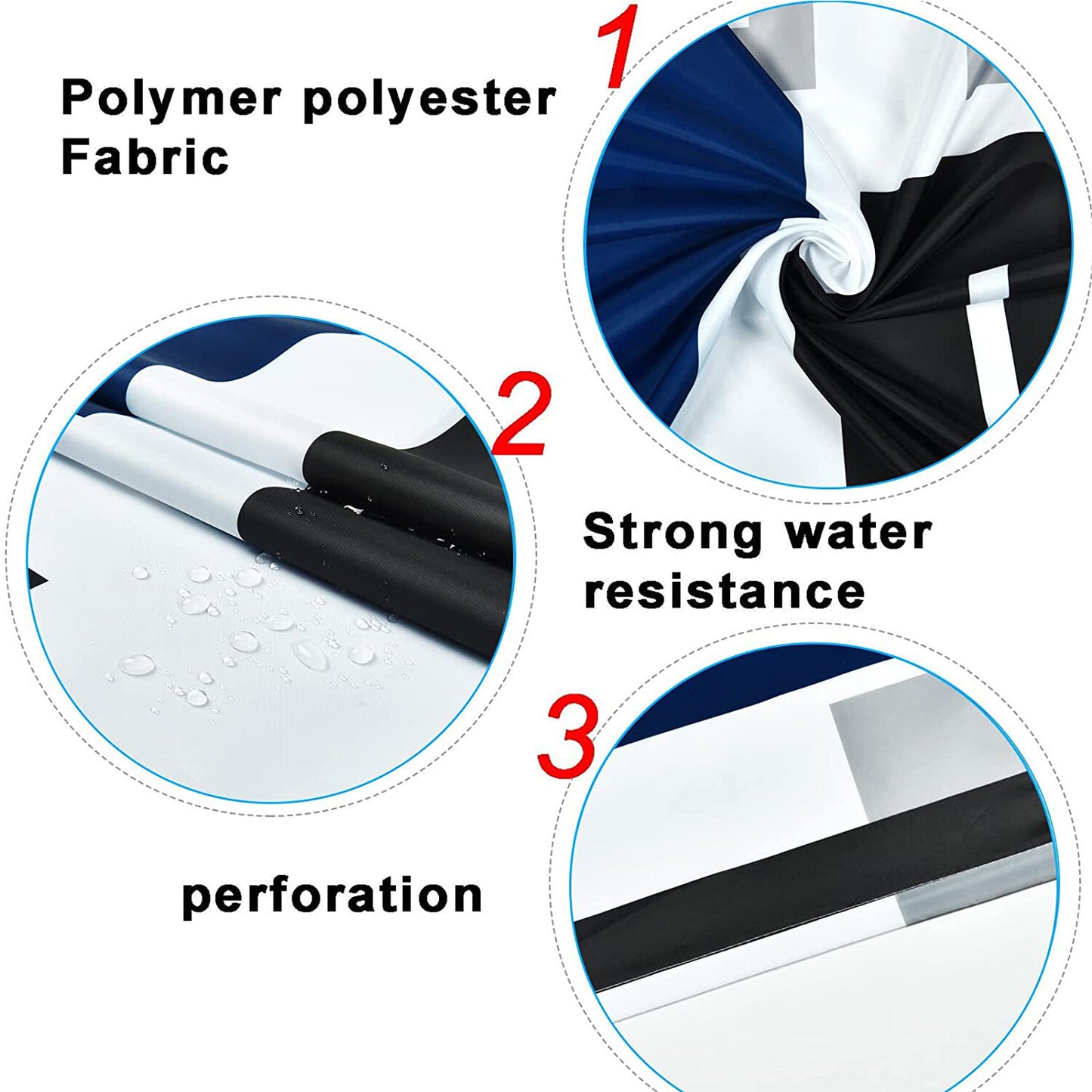 FRAMICS Blue Black Geometric Shower Curtain and Rug Sets, 16 Pc Modern Abstract Bathroom Sets, Waterproof Fabric Shower Curtain with 12 Hooks and Toilet Rugs
