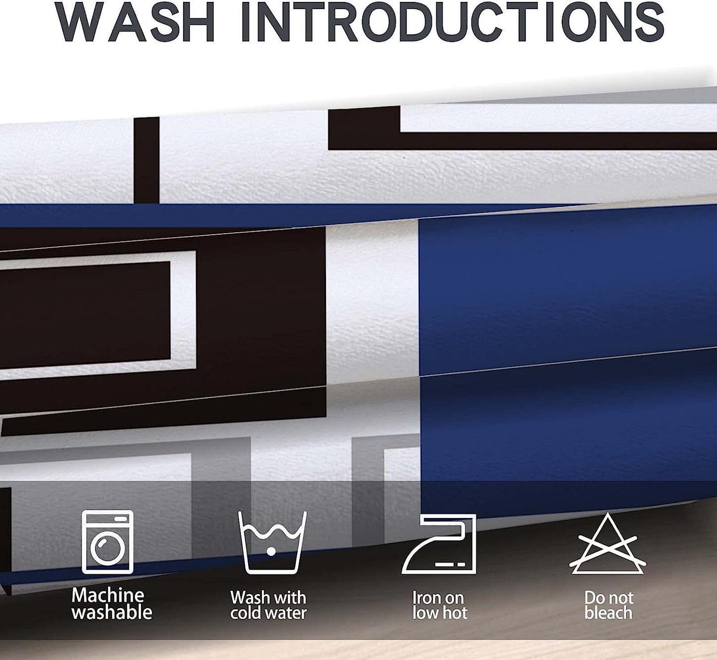 Alishomtll Kitchen Curtains 3 Piece Set for Windows ,36" Tiers Set,Blue Grey and Black