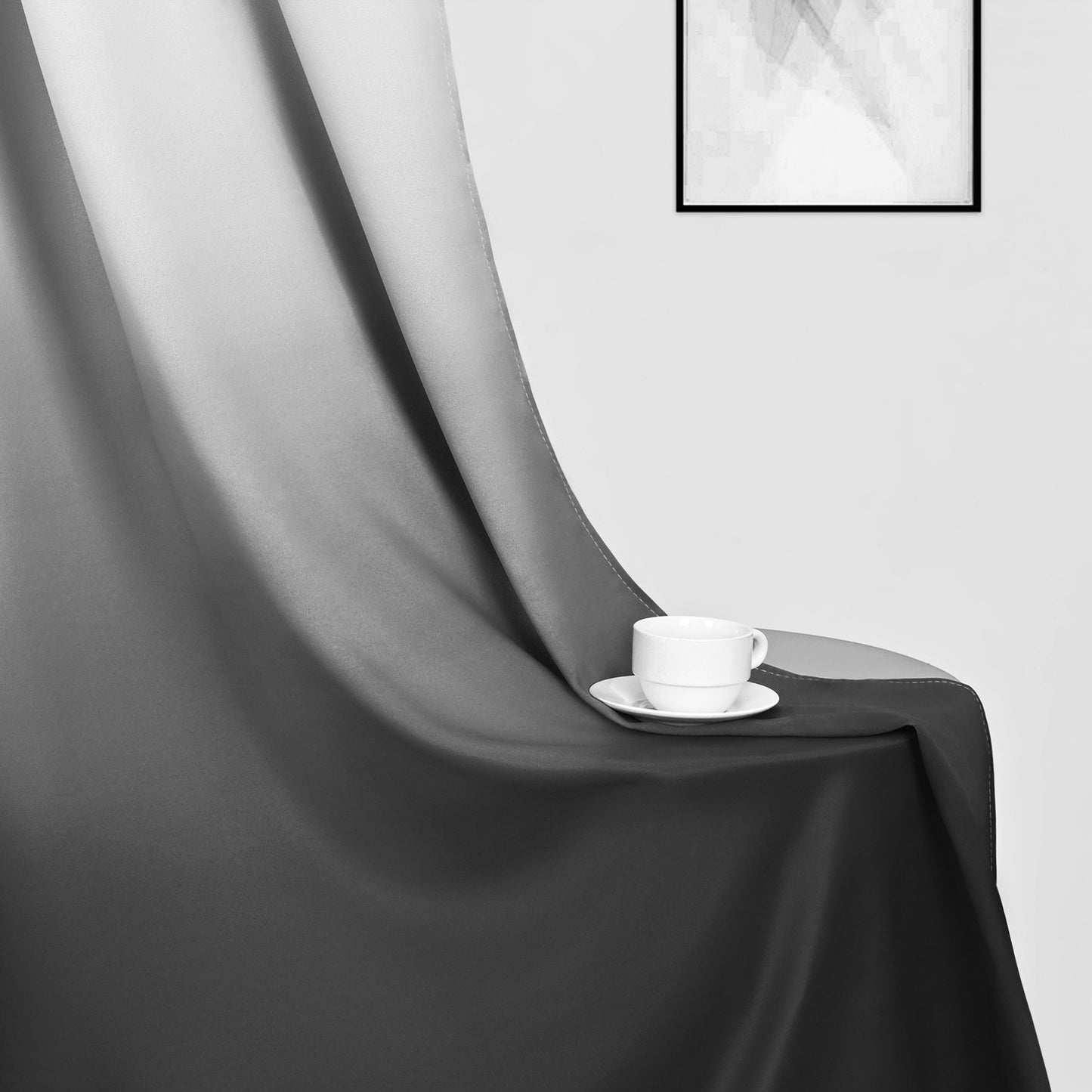 Alishomtll Room Darkening Black Blackout Curtains Grommet Window Drapes for Living Room Bedroom ,2 Panels of 52" W x 63" L