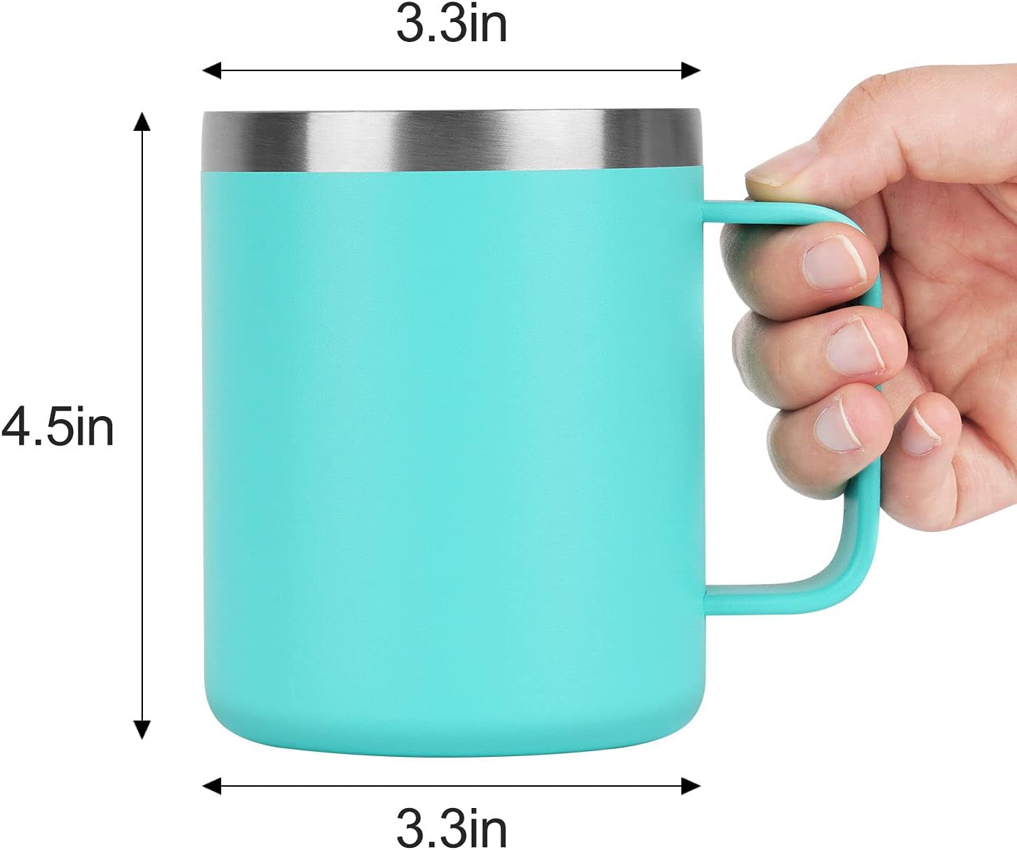 Gingprous 2 Pack 12 oz Stainless Steel Tumblers with Lids Straws, Double Wall Vacuum Insulated Camping Mug Thermal Coffee Mug for Coffee, Tea, Hot and Cold Drinks, Lake Blue