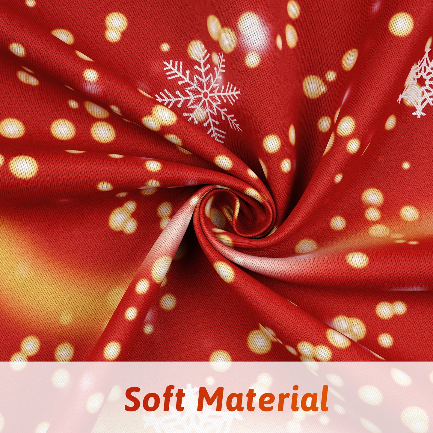 Alishomtll Christmas Snowflake Blackout Curtains Room Darkening Grommet Window Drapes for Living Room , 52" x84", Red, Set of 2 Panels