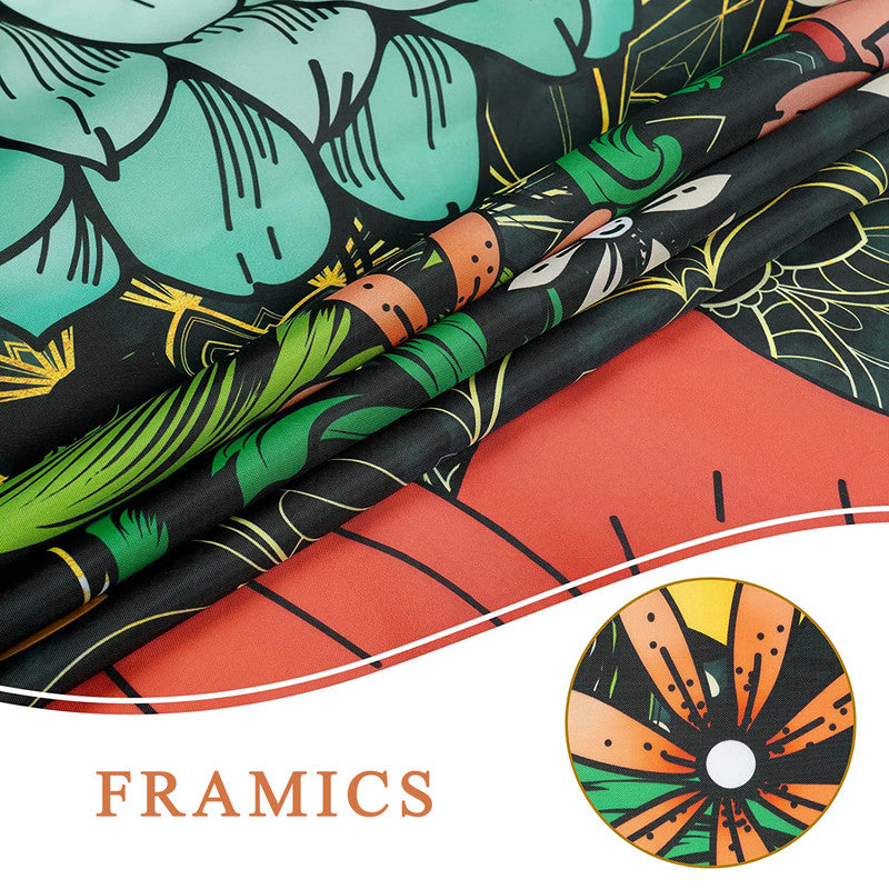 FRAMICS 16 Piece Boho Flower Shower Curtain and Rug Sets, Colorful Paisley Floral Bathroom Sets, Retro Waterproof Fabric Shower Curtain with 12 Hooks and Toilet Rugs