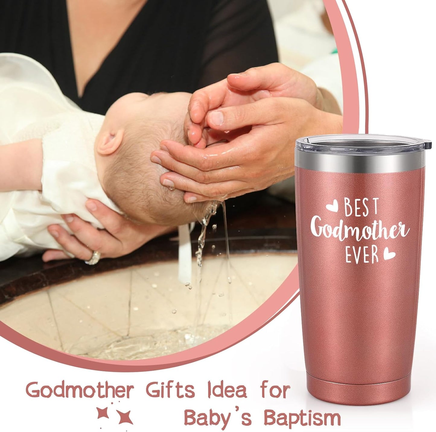 Gingprous 20 oz Stainless Steel Tumblers with Lids Straws, Double Wall Travel Tumblers, Vacuum Insulated Tumblers, Insulated Coffee Cup for Hot and Cold Drinks, Rose Gold