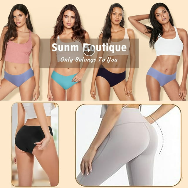Sunm Boutique Seamless Underwear for Women Cheeky Panties No Show Underwear Invisible Breathable Stretch Bikini Panties