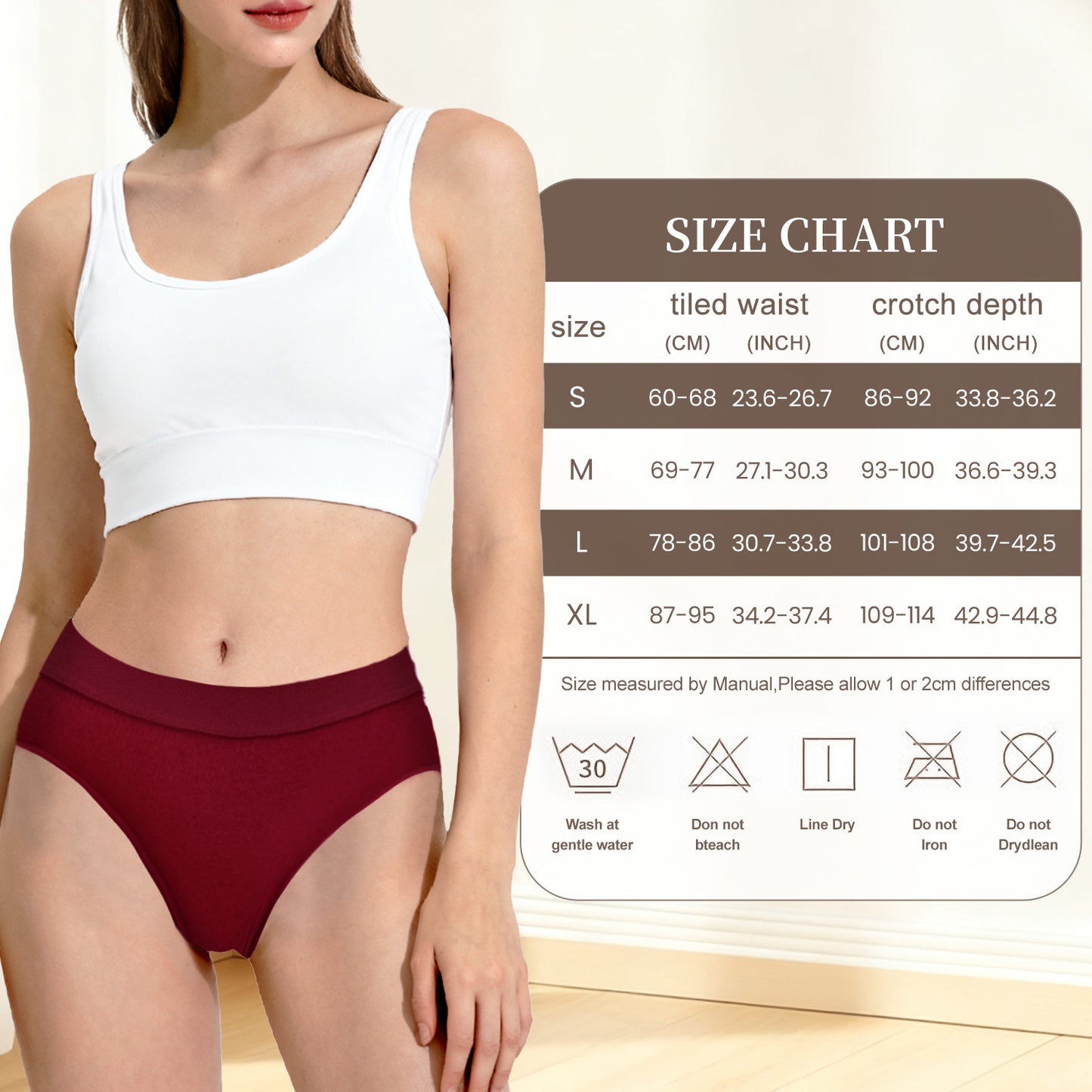 MecTo Womens Cotton Underwear High Cut Briefs Wicking Stretch Bikini Hipster High Waisted Ladies Panties 5 Pack