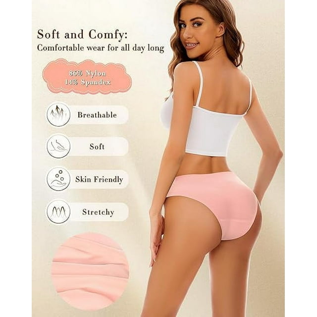 Sunm Boutique Cheeky Underwear for Women Cheeky Panties Lace Stretch High Cut 6 Pack