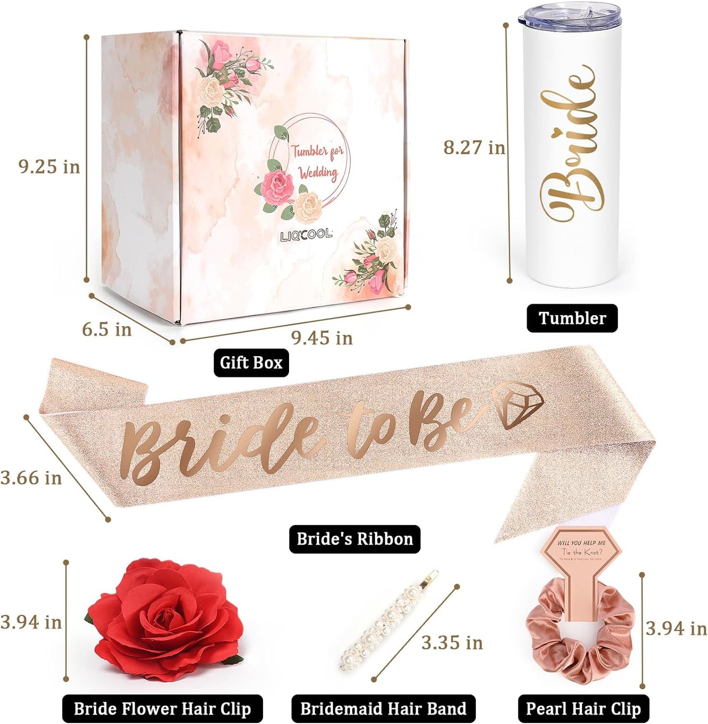 Gingprous 20oz Bride、Bridesmaid Stainless Steel Skinny Tumbler with Lids Straws,Double Wall Travel Tumblers, Vacuum Insulated Tumblers , Engagement Wedding Gifts Bridesmaids Tumblers ,Multicolor