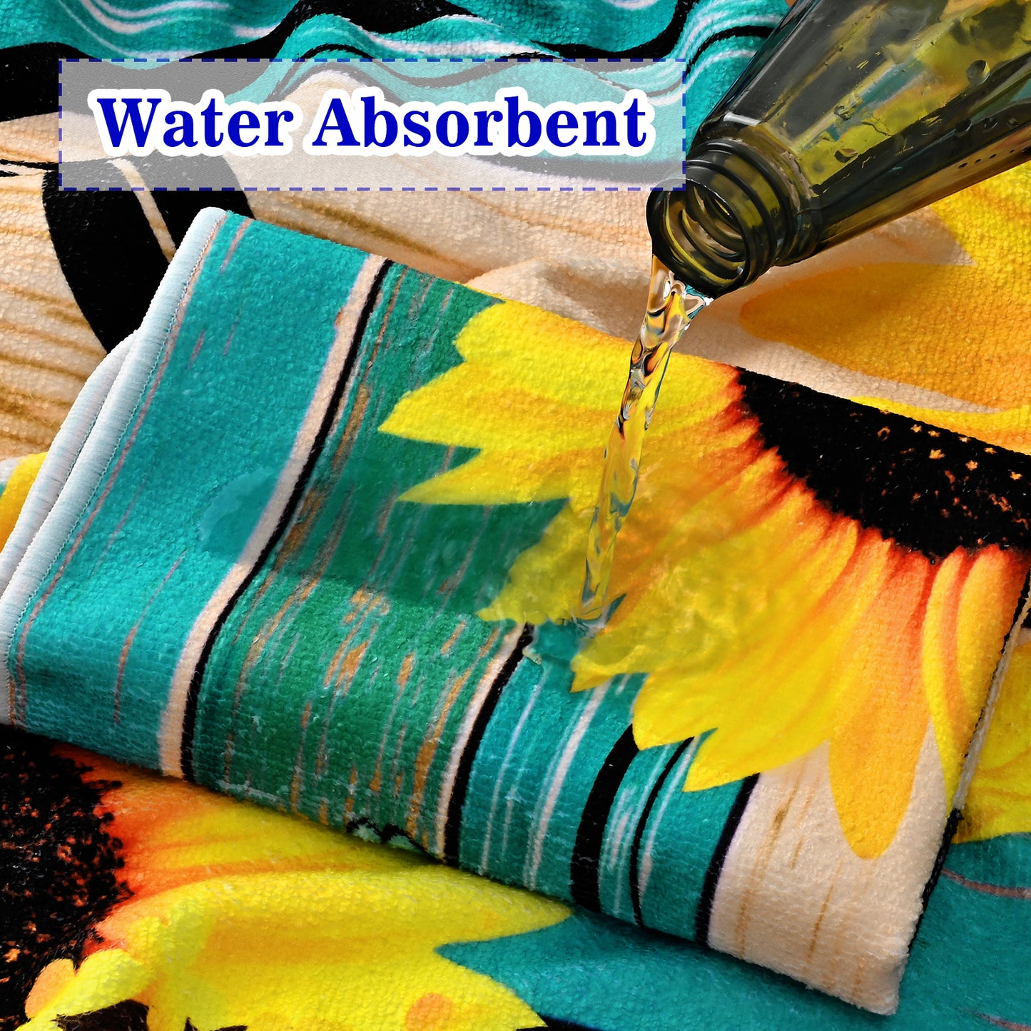 Alishomtll Sunflower Butterfly Bath Towels 3Pcs Bathroom Towels Sets Include Bath Towel, Hand Towel and Washcloth,Rustic Country Style