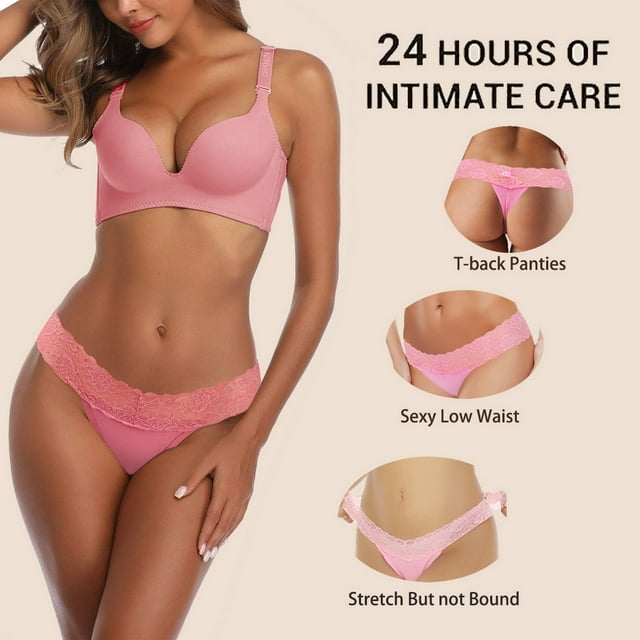Sunm Boutique Lace Thongs for Women Cotton Thongs Underwear Pack 16 PACK