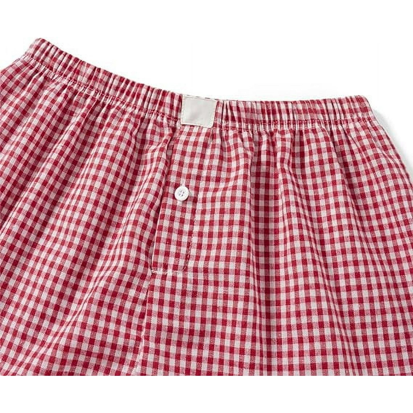 Women Plaid Shorts Elastic Waist Micro Gingham Boxers Loose Fit Pajamas Boy Shorts Cute Going Out Mini Bloomer