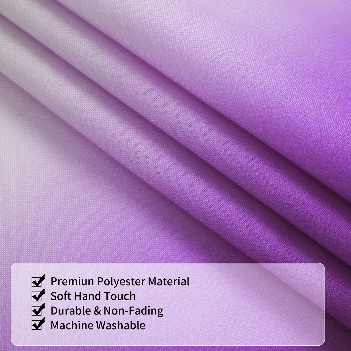 Alishomtll Kitchen Valance Curtains Purple Ombre Living Room Bedroom Windows Drapes ,52 x 18 inch,Rod Pocket