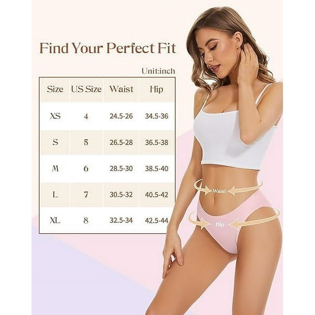Sunm Boutique Seamless Cheeky Bikini No Show Panties Breathable Briefs Stretch Underwear 6 Pack