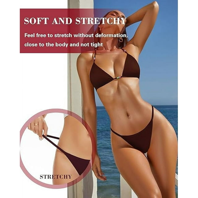 Sunm Boutique G-String Thongs for Women T-back Sexy Tangas Thongs Underwear 6 Pack