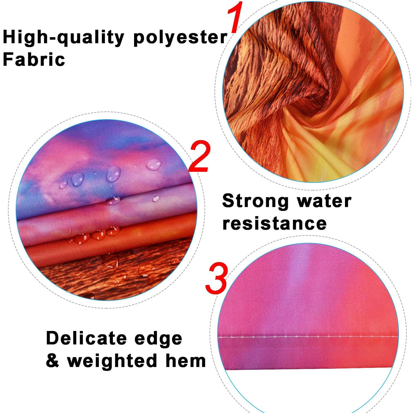 FRAMICS 16 Pc Beach Seagull Shower Curtain and Rug Sets, Purple Sunset Bathroom Sets, Waterproof Fabric Shower Curtain with 12 Hooks and Toilet Rugs