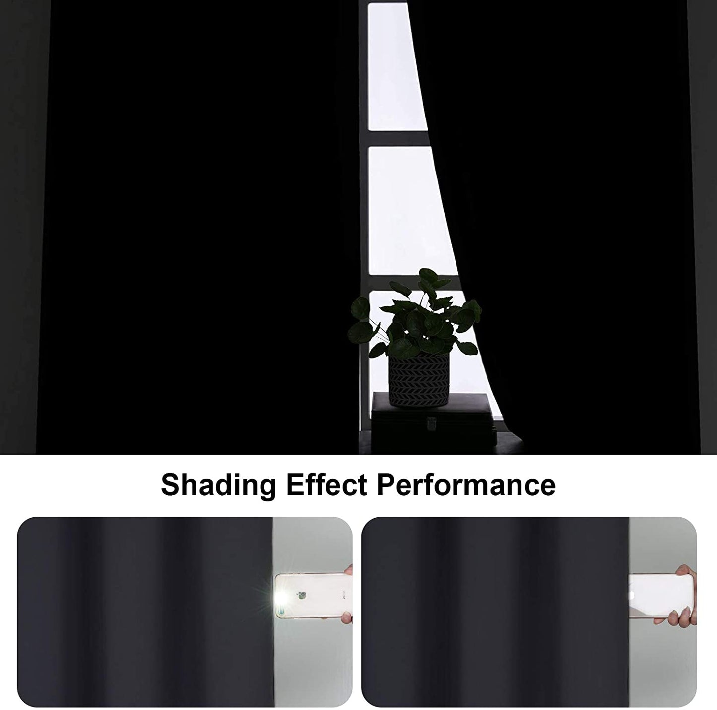 Alishomtll Blackout Curtains 52 x 84 inch Black Set of 2 Panels Thermal Insulated Room Darkening Bedroom Curtains