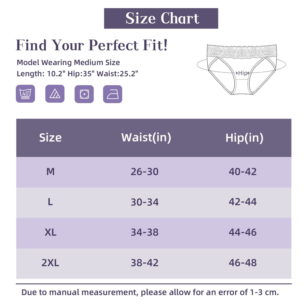 Sunm Boutique Lace High Cut Mid-Rise Panties Plus Size Cotton Underwear for Women, 5-Pack Full Coverage Comfort Waistband