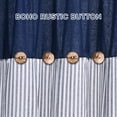 Alishomtll Stripe Kitchen Curtains 8 Button Linen Cotton Window Curtains Sets 24 Inches Long ,Rod Pocket
