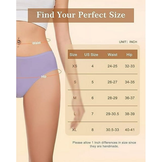Sunm Boutique Cheeky Panties Cotton Underwear for Women Invisible Brief 6 Pack