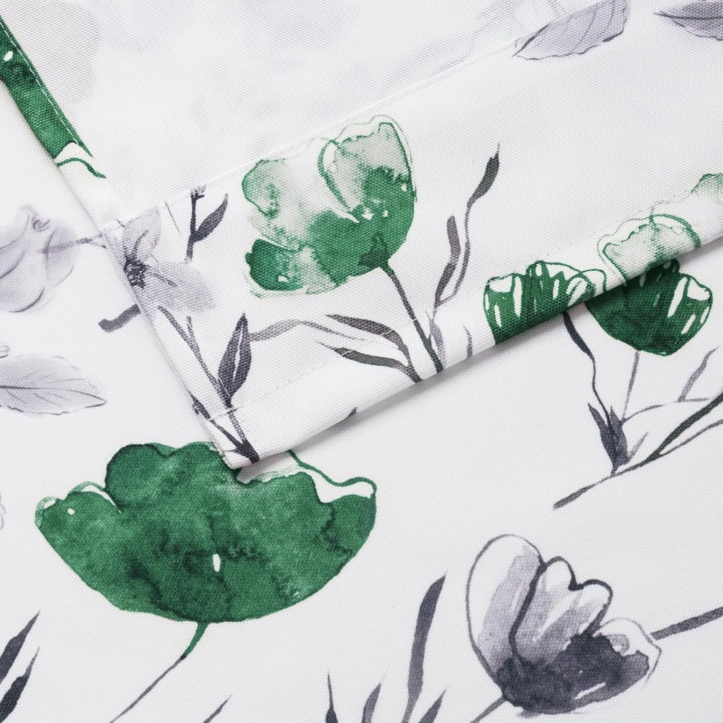 Alishomtll Kitchen Curtains Valances Swags for Windows Green Floral Printed Window Drapes, 61" W x 36"
