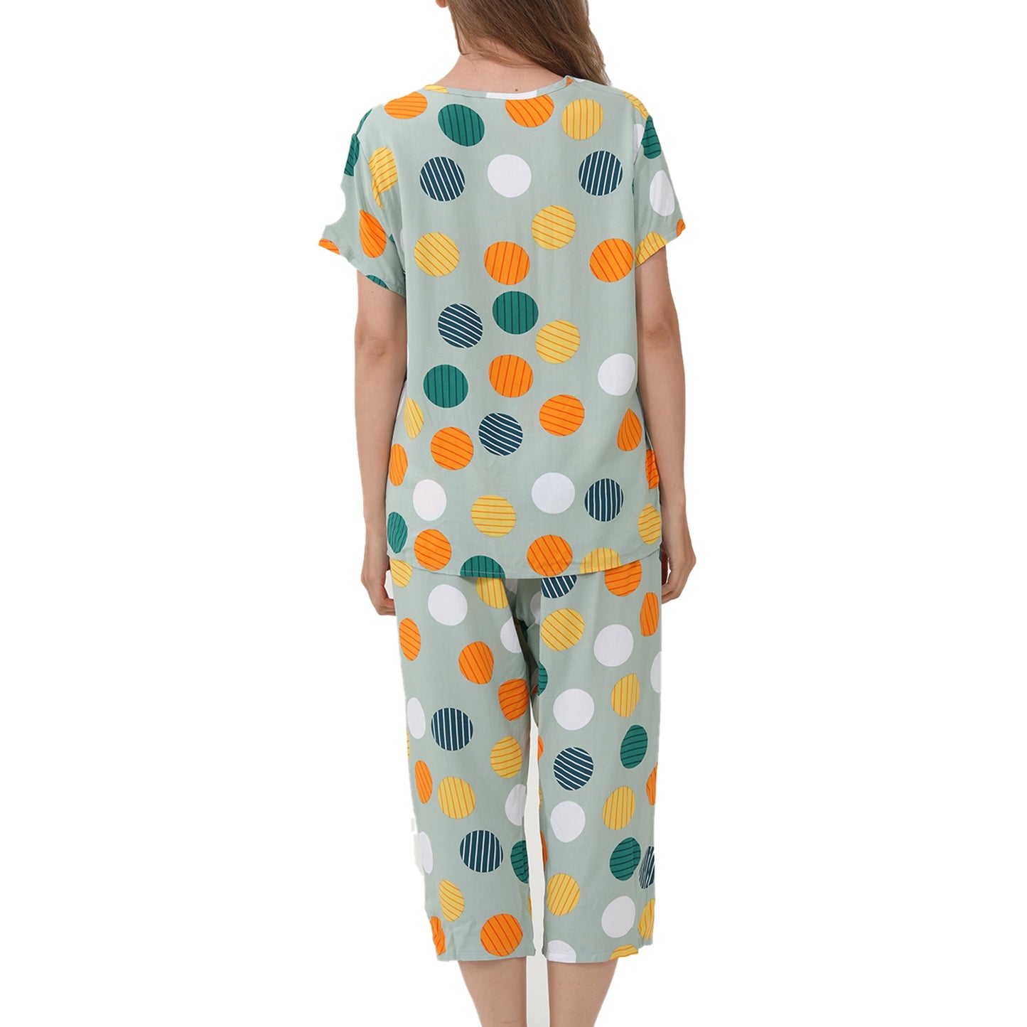 MecTo 2 Piece Women's Short Sleeve Pajama Sets, Lounge Sleepwear Ladies Pjs Sets with Pockets