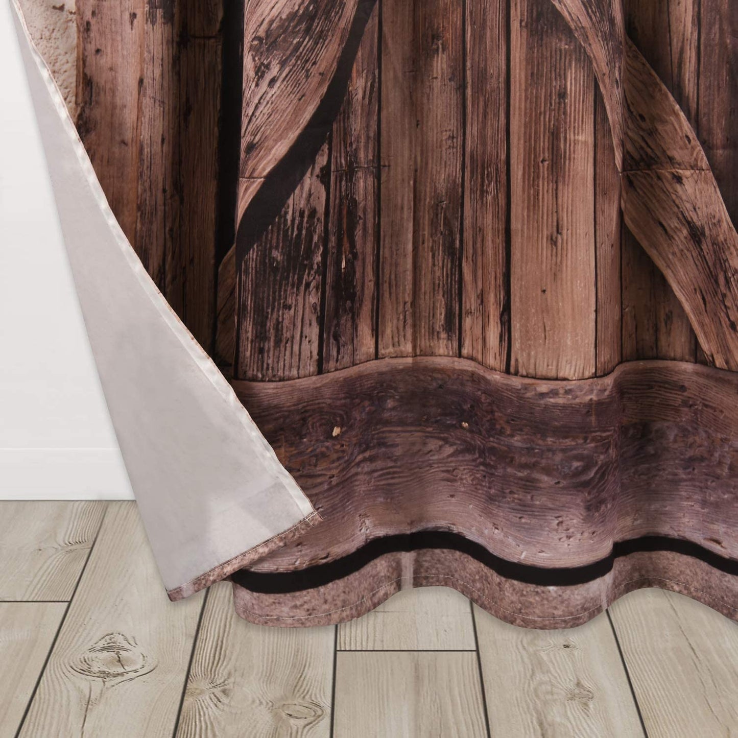 Alishomtll Brown Barn Door Curtains ,Rustic Farmhouse Decor Drapes for Living Room Bedroom,2 Panels