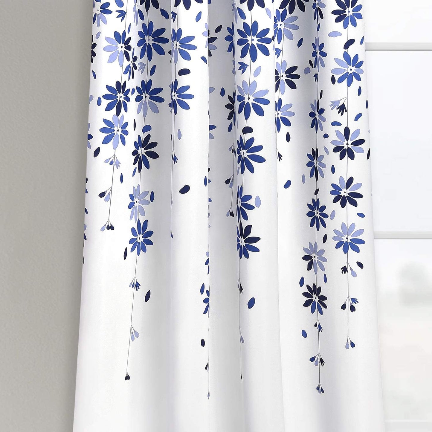 Alishomtll Falling Flower Window Curtain Grommet Light Filtering Drapes for Bedroom Living Room, Set of 2