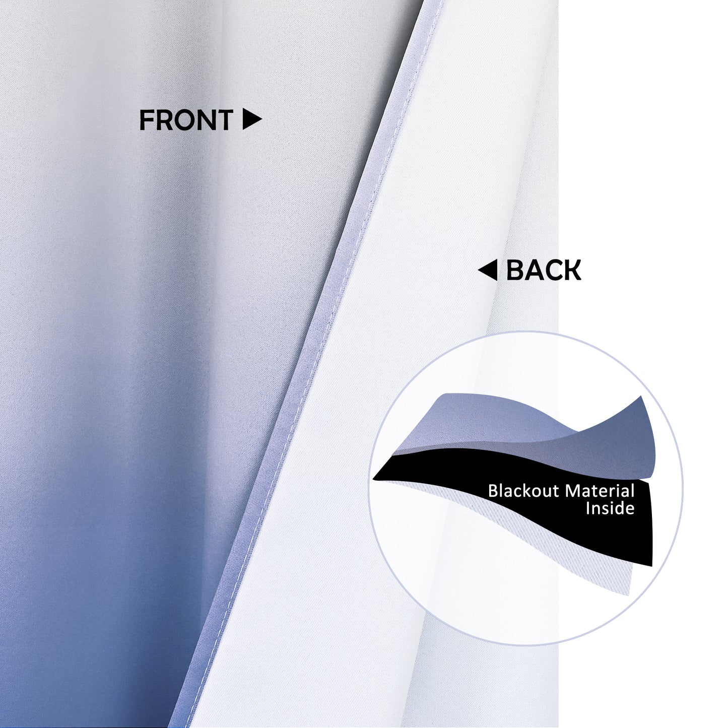 Alishomtll Room Darkening Blue Blackout Curtains Grommet Window Drapes for Living Room Bedroom ,2 Panels of 52" W x 63" L